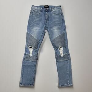 Boohoo MAN Skinny Men's Jeans Size 30S Blue Light Wash Denim